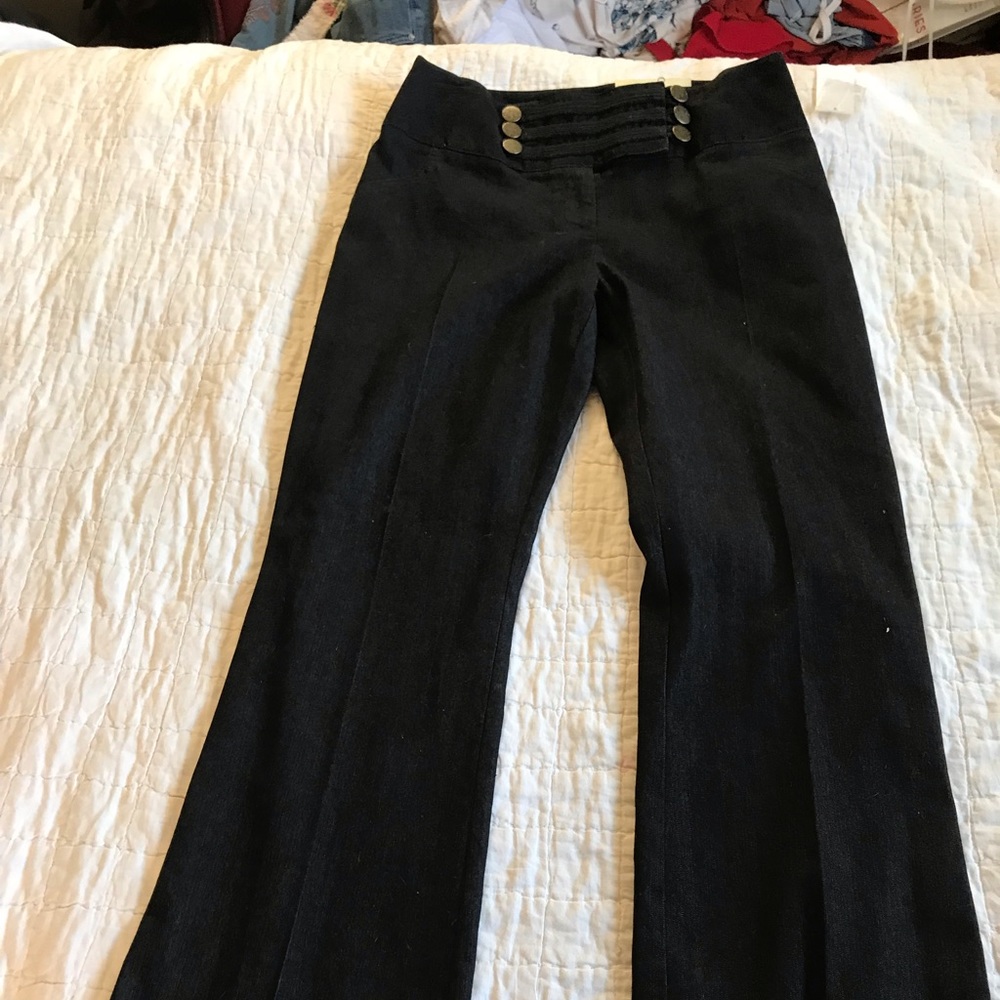 Black denim dress pants
